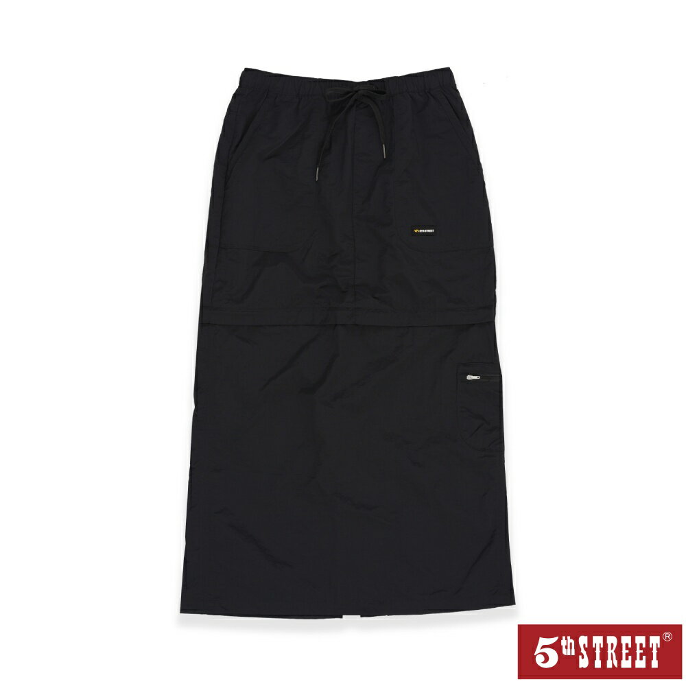 女裝 工裝裙 尼龍 長裙 黑色 (980038) 【5th STREET】【APP下單天天10%回饋】 治裝激推 最高折426