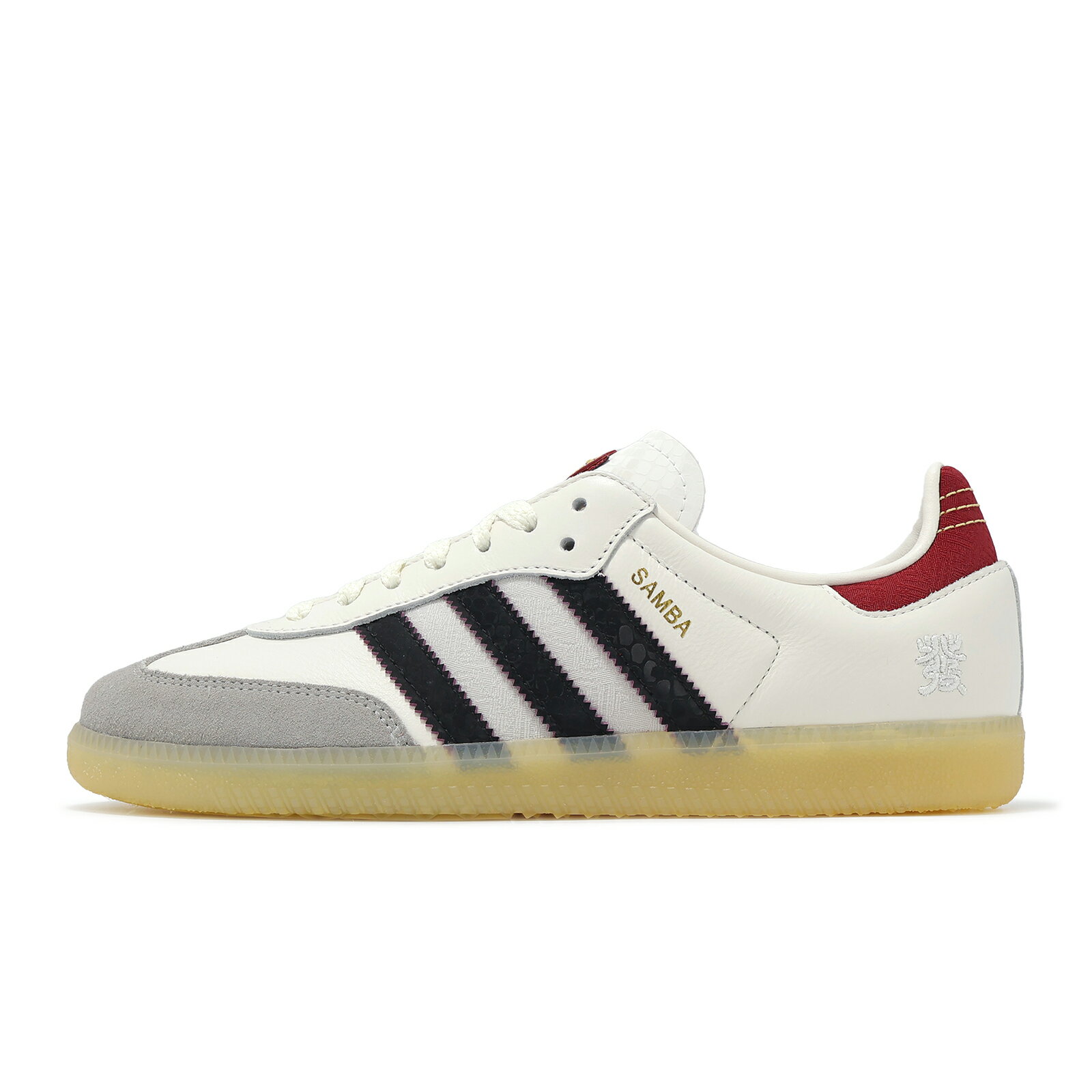 adidas 休閒鞋 Samba OG CNY 蛇年 灰 酒紅 德訓鞋 JQ5976