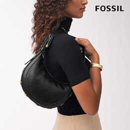 真皮★FOSSIL Harwell 真皮新月肩背包(黑/咖/綠) 附防塵袋+提袋+贈美妝蛋