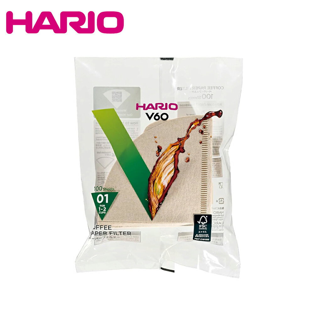 《HARIO》V60無漂白01濾紙100張 VCF-01-100M