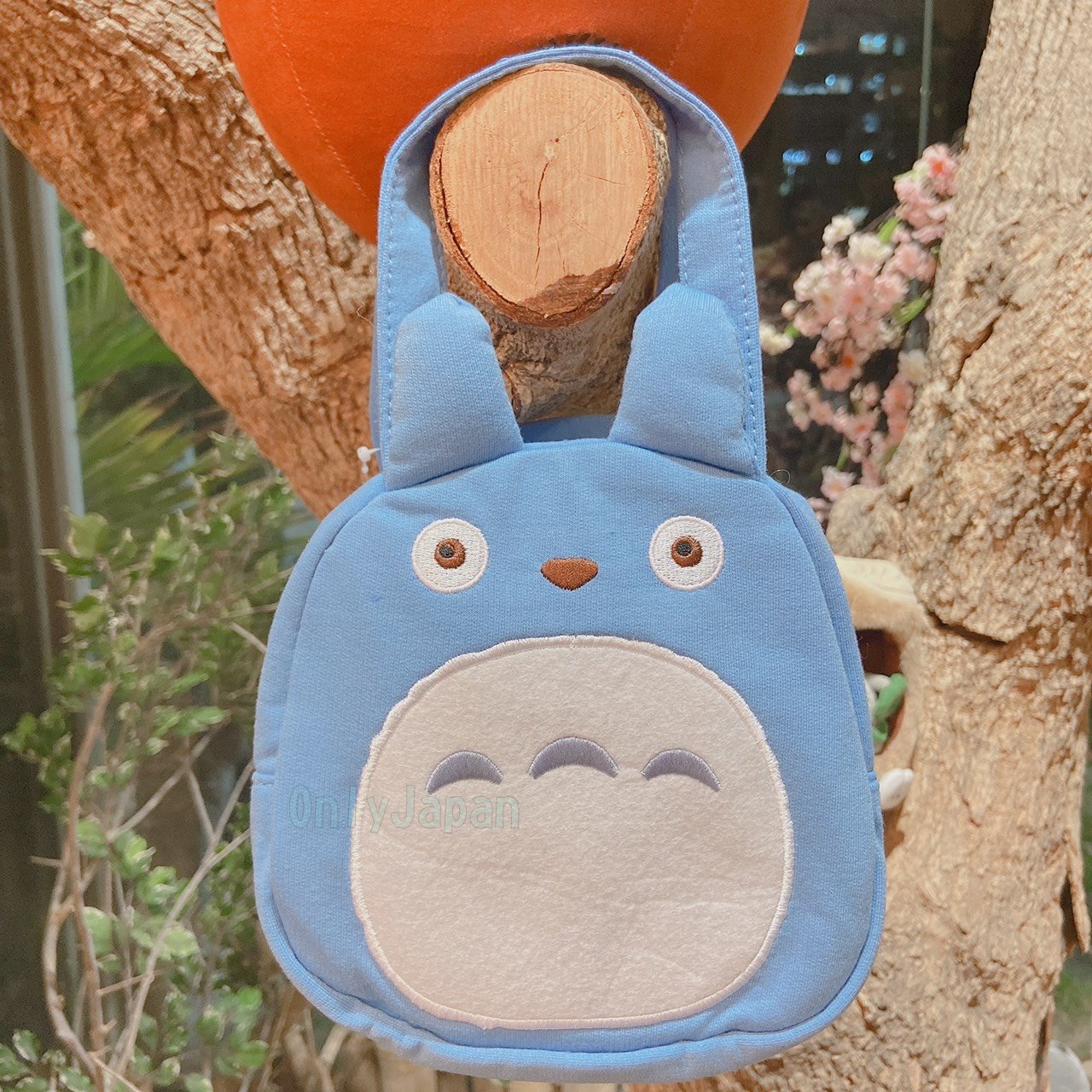 真愛日本 造型提袋 綿布提袋 電繡小提袋 中藍龍貓 龍貓totoro 宮崎駿 吉卜力 便當袋 小提袋 外出小袋 4973307374449