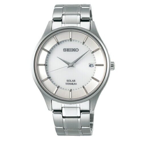 SEIKO 簡約風格太陽能鈦金屬腕錶/白面/SBPX101J(V157-0BX0S)