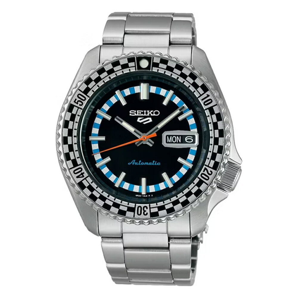 seiko SK037 精工錶 5 Sports 4R36-15K0D(SRPK67K1) 賽車風格棋盤格黑面機械錶 42.5mm｜樂天領券現折★全館特惠中★指定刷卡回饋10%