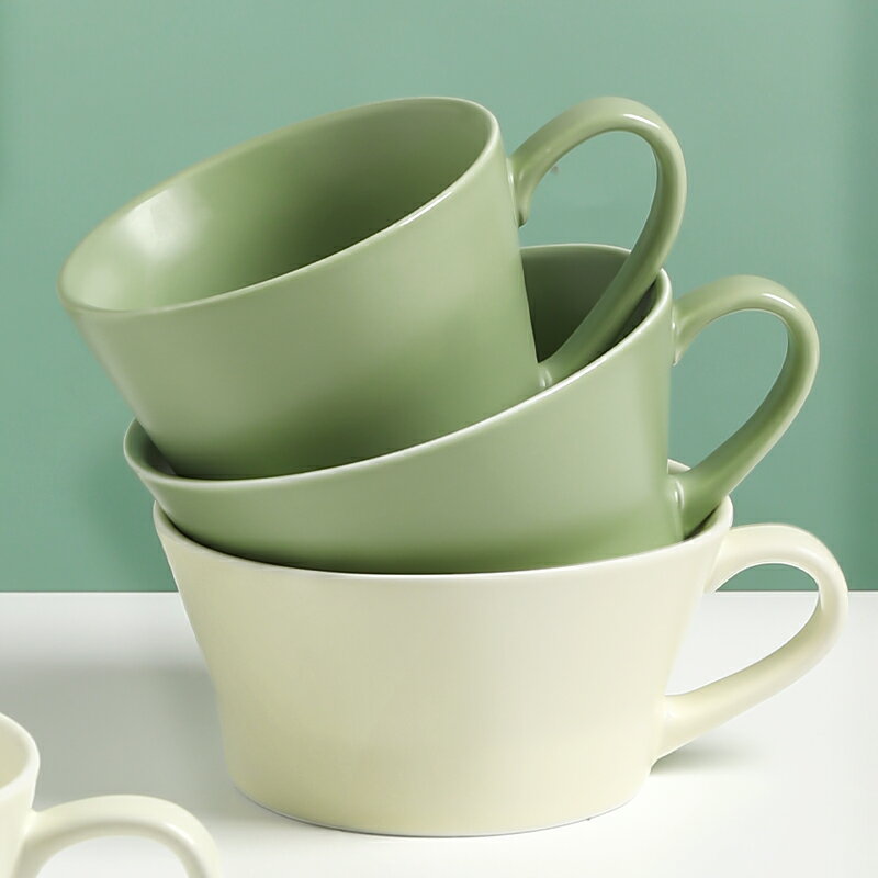 墨色北歐馬克杯陶瓷杯子女生辦公室咖啡杯家用情侶水杯早餐杯茶杯
