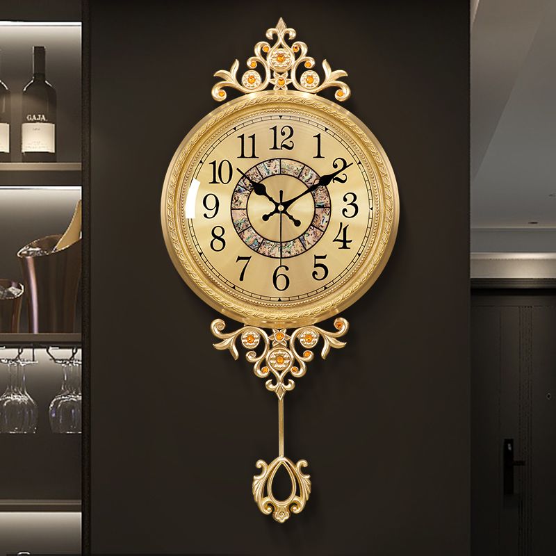 掛鐘 時鐘 客廳時鐘 歐式豪華高檔掛鐘客廳輕奢黃銅家用時尚大氣掛墻時鐘表美式壁掛表