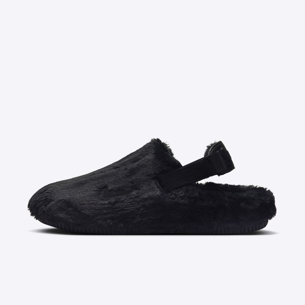 Nike W Calm Mule SE [FZ3118-001] 女 穆勒鞋 涼鞋 懶人鞋 休閒 絨毛 黑