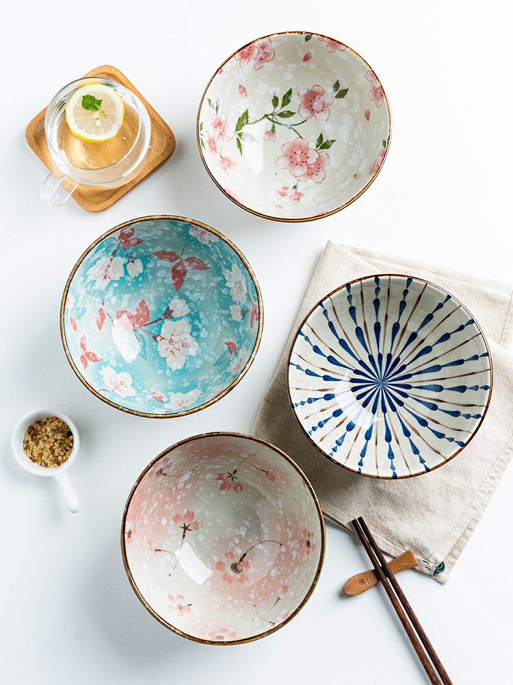 摩登主婦日式陶瓷好看的碗5寸小飯碗復古日本6寸面碗湯碗家用餐具