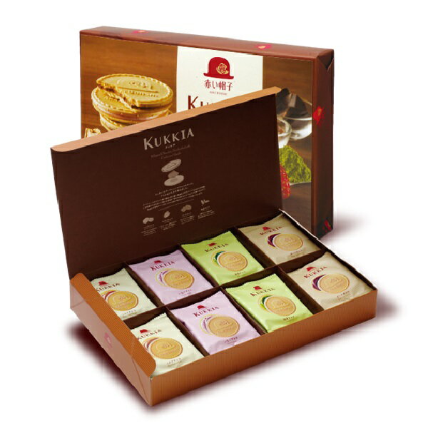 【江戶物語】高帽子 KUKKIA 赤帽子 4味綜合法蘭酥 禮盒32枚入 牛奶/可可/草莓/抹茶 紅帽子 伴手禮 日本進口 2