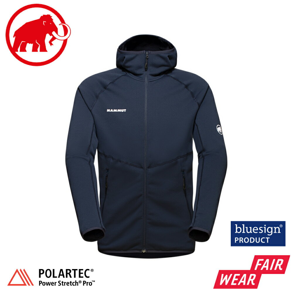 【MAMMUT 長毛象 男 Aconcagua ML Hooded 運動刷毛連帽外套《海洋藍》】1014-04282/保暖外套