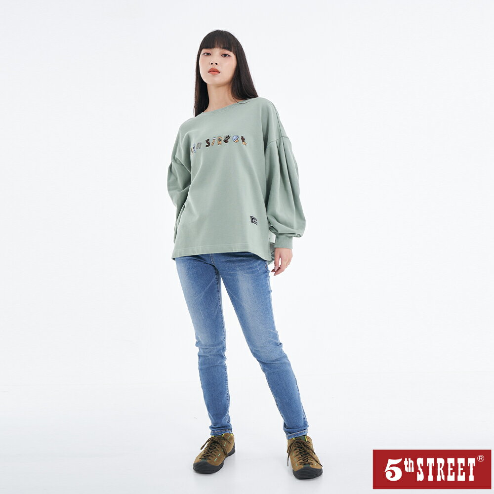 女顯瘦彈力小腳褲-拔洗藍(-3KG系列)【5th STREET】