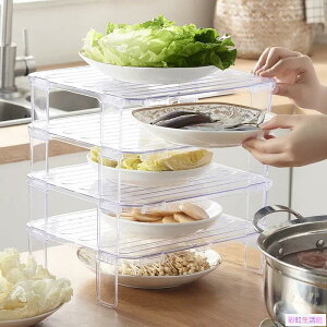 冰箱分層置物架內部廚房用品家用隔層放菜盤子支架剩菜碗架調料瓶分隔收納架