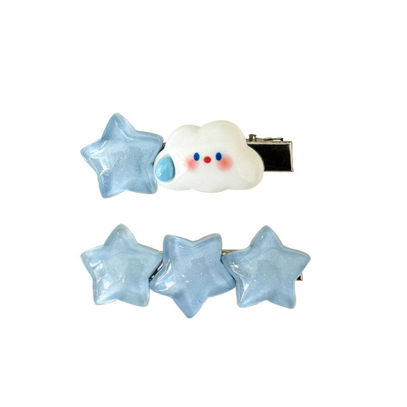 【台灣現貨】時尚配件 髮飾 髮夾 鯊魚夾 大嘴夾 邊夾  可愛雲朵星星髮夾多巴胺少女髮卡批擺攤賣 鴨嘴夾側邊夾y2k頭飾夾 1