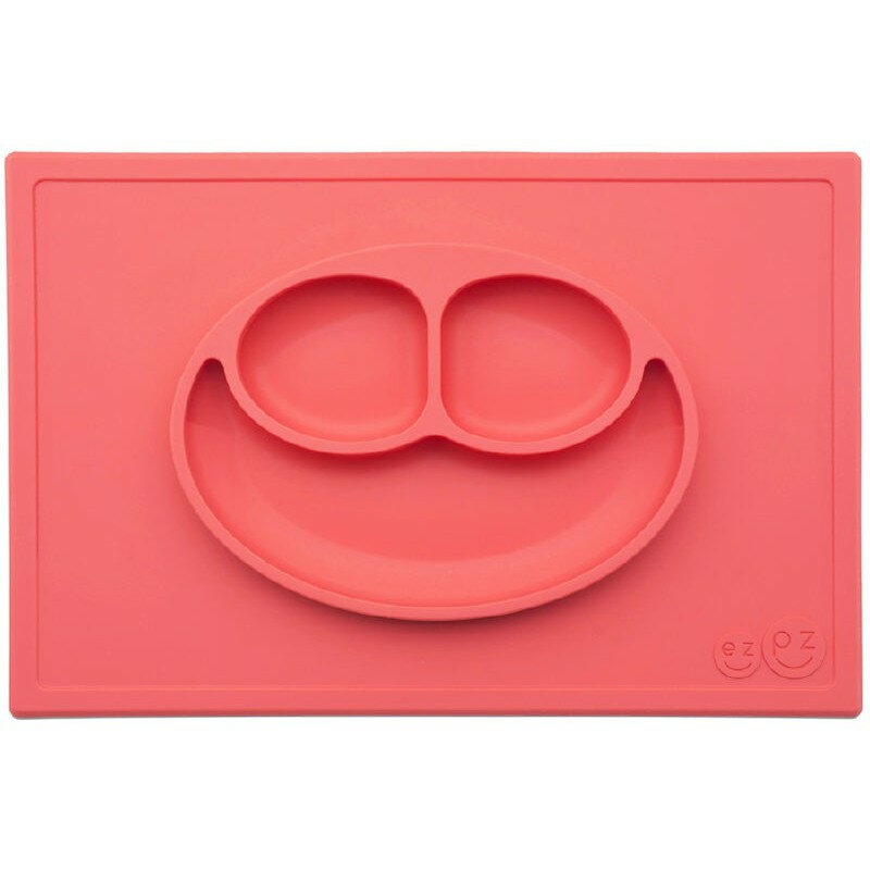 美國 EZPZ HAPPY MAT 快樂防滑餐盤-珊瑚紅