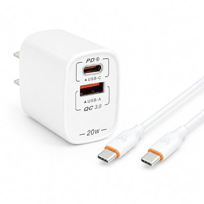 Dr.AV聖岡 USB-01ST 氮化鎵20W快充充電器套組 充電器+充電線