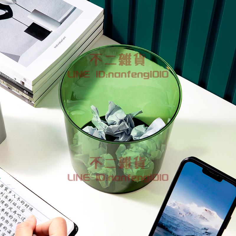 桌面垃圾桶 家用辦公室茶幾臥室輕奢透明桌上迷你收納紙簍【不二雜貨】