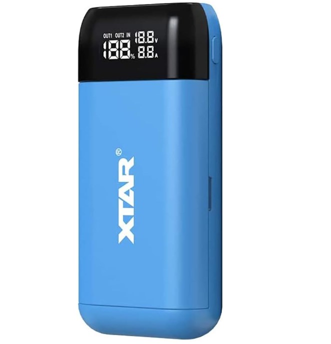 XTAR【日本代購】 PC2 最大2AX2 快速USB充電器Li-ion充電電池專用-藍