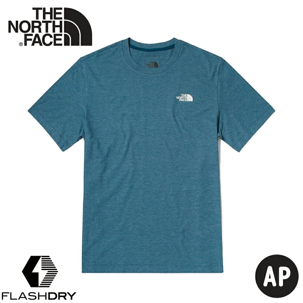 【The North Face 男 FALSHDRY快乾短袖T恤《灰藍》】4UAM/排汗快乾/運動衣/圓領衣/休閒衣