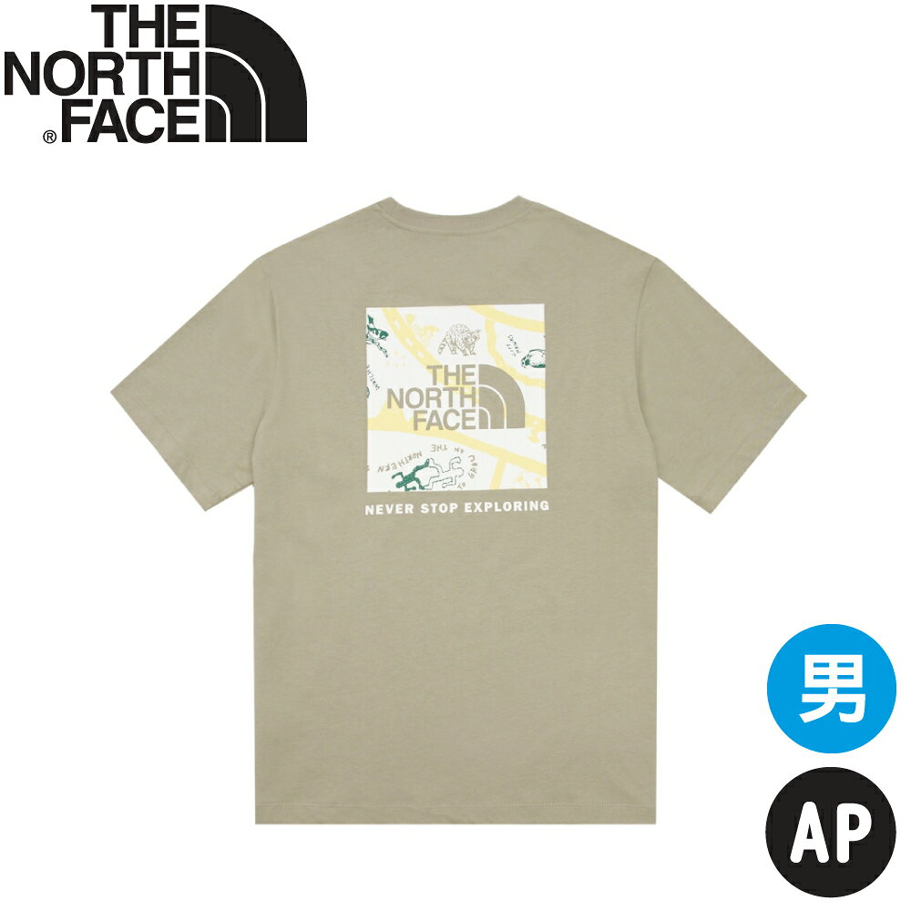 【The North Face 男 趣味印花短袖T AP《棕》】8AT2/棉T/印花T/圓領T/休閒T