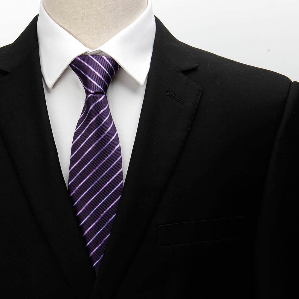 大慕王韓版紫色8cm拉鏈式正裝商務新郎結婚西裝領帶免打結易拉得