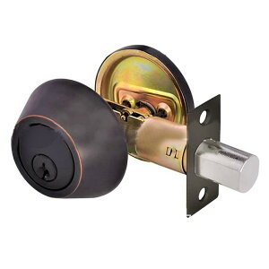 門鎖 D101-10B 紅古銅 輔助鎖 補助鎖 防盜鎖 適用 鋁 硫化銅門 木門 大門 一般房門 (60 mm、扁平鑰匙)