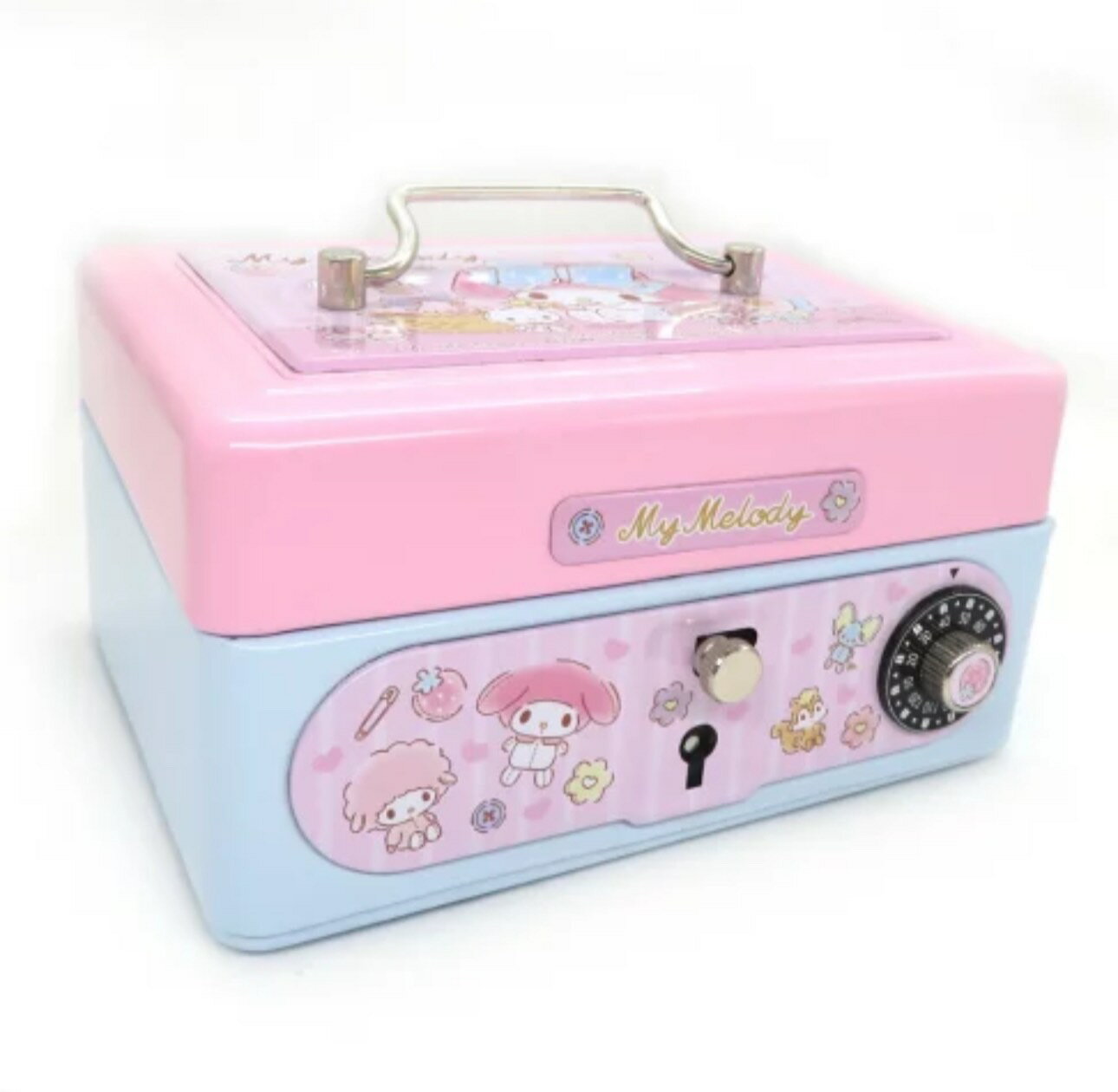 【震撼精品百貨】My Melody 美樂蒂~香港三麗鷗SANRIO 美樂蒂手提鐵製存錢筒附密碼鎖*01411