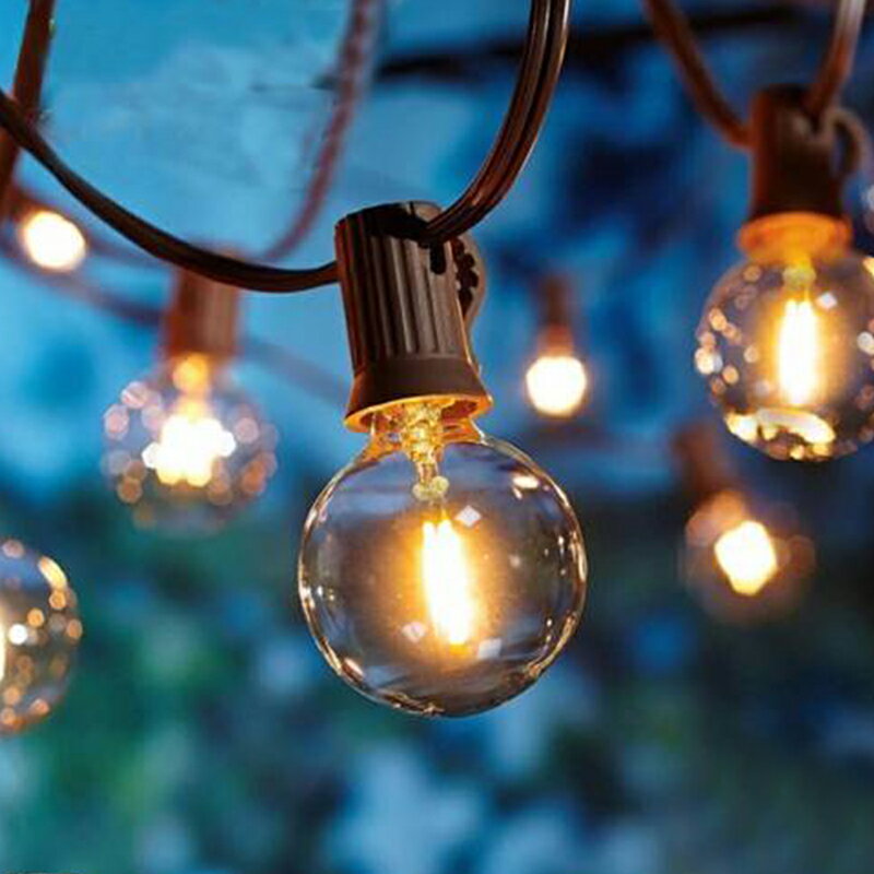 【露營趣】LUYING A005 G40LED 塑膠串燈 7.6米25燈泡 防水 暖黃光 露營燈 戶外燈 氣氛燈 裝飾燈 場景燈 聖誕掛飾 櫥窗燈 露營 野營