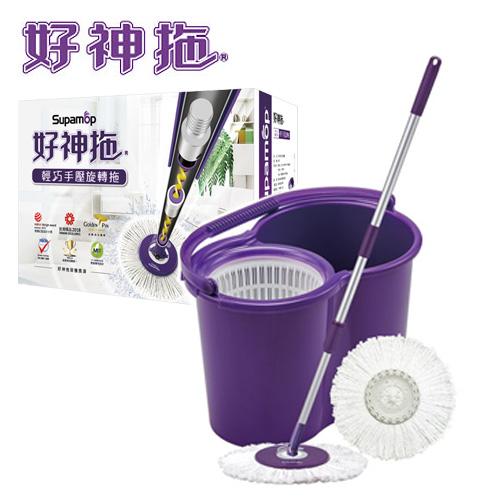 好神拖 輕巧手壓旋轉拖(1拖+1桶+2布)