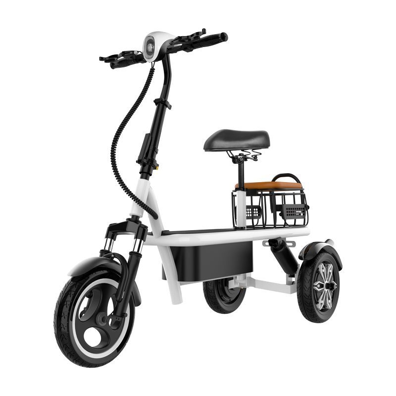臺灣公司/開發票 電動滑板車 雙人電動三輪車小型折疊成人接送孩子電瓶車女士親子老人代步車