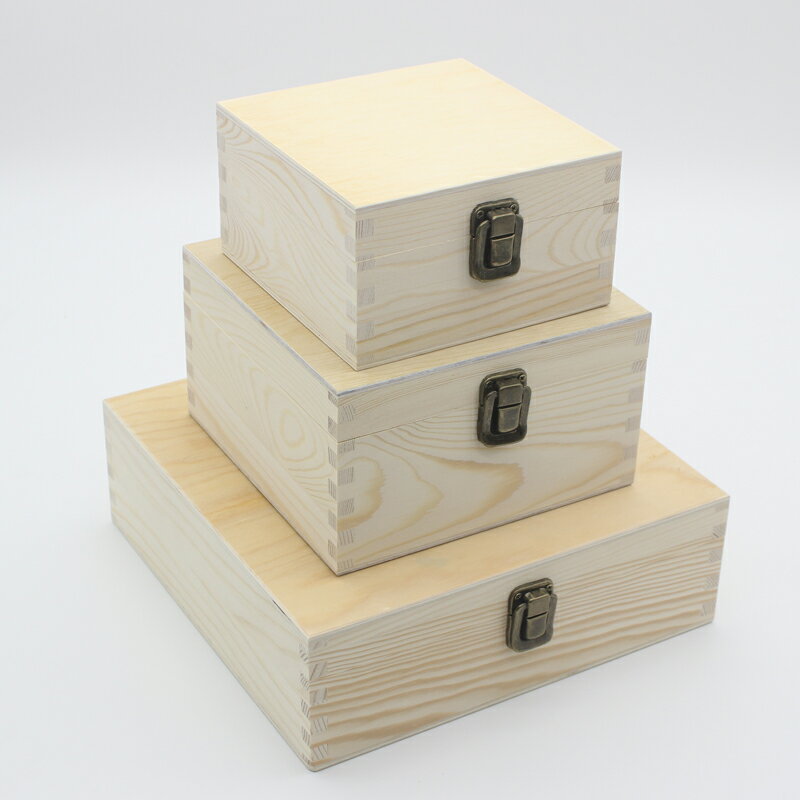 木盒實木翻蓋桌面收納盒首飾盒禮品包裝盒茶葉盒定制正方形小木盒