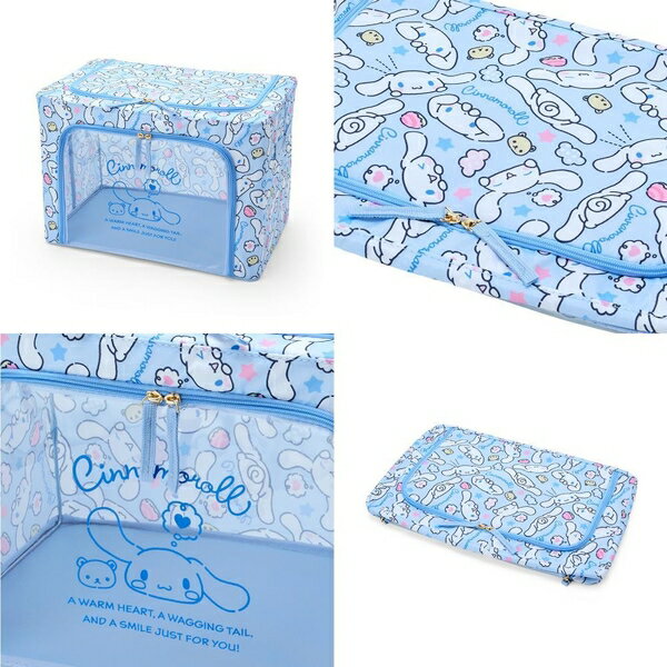 【震撼精品百貨】大耳狗 Cinnamoroll~日本Sanrio三麗鷗 大耳狗龍支架視窗衣物收納箱(大頭滿版款)*31403