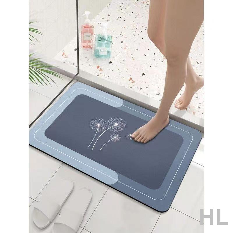 HL 衛生間硅藻泥吸水速干地墊浴室門墊家用廁所門口地毯軟墊防滑腳墊