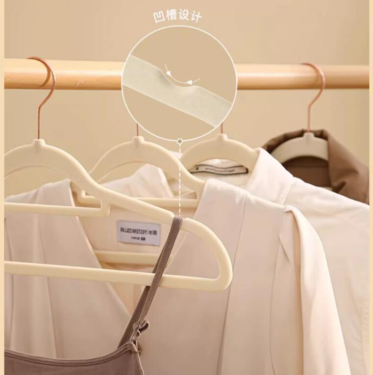 植絨衣架整理師專用防滑無痕防肩角家用大衣掛衣服架衣櫃收納衣撐【繁星小鎮】