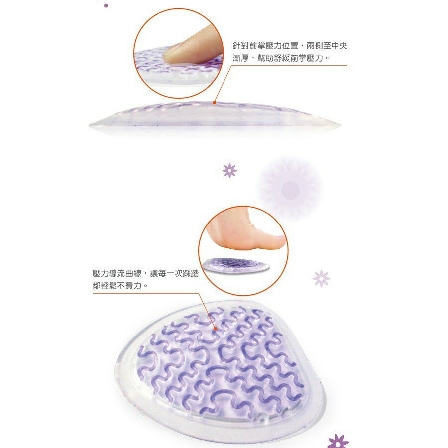 炫紫前掌減壓墊-1雙 【GelSmart吉斯邁】PU-BC171 3