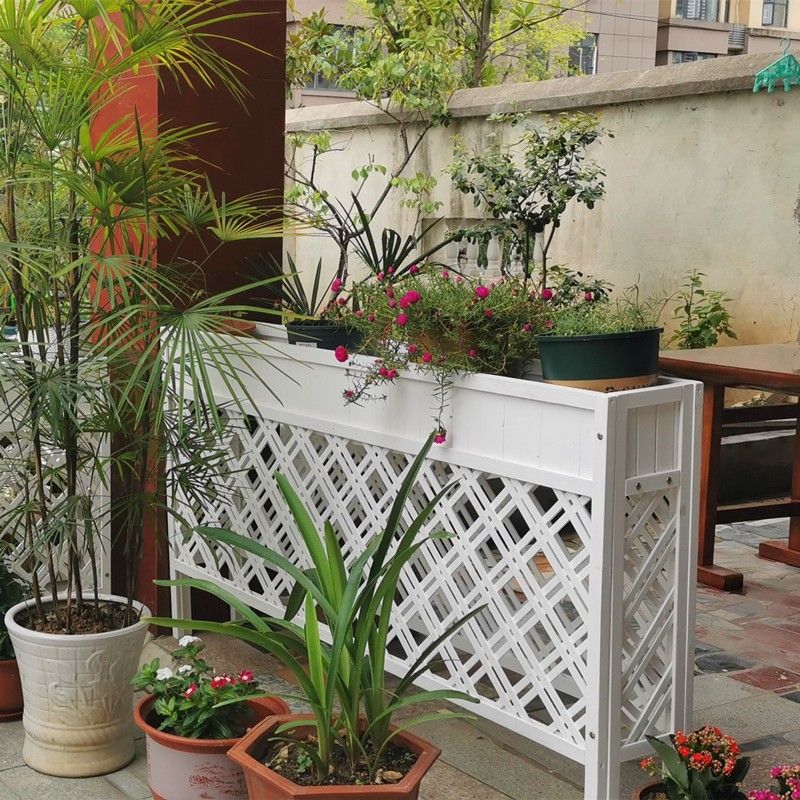 【最低價】【公司貨】防腐木花架置物架餐廳隔斷圍欄庭院碳化木柵欄花箱戶外花槽花盆架 5