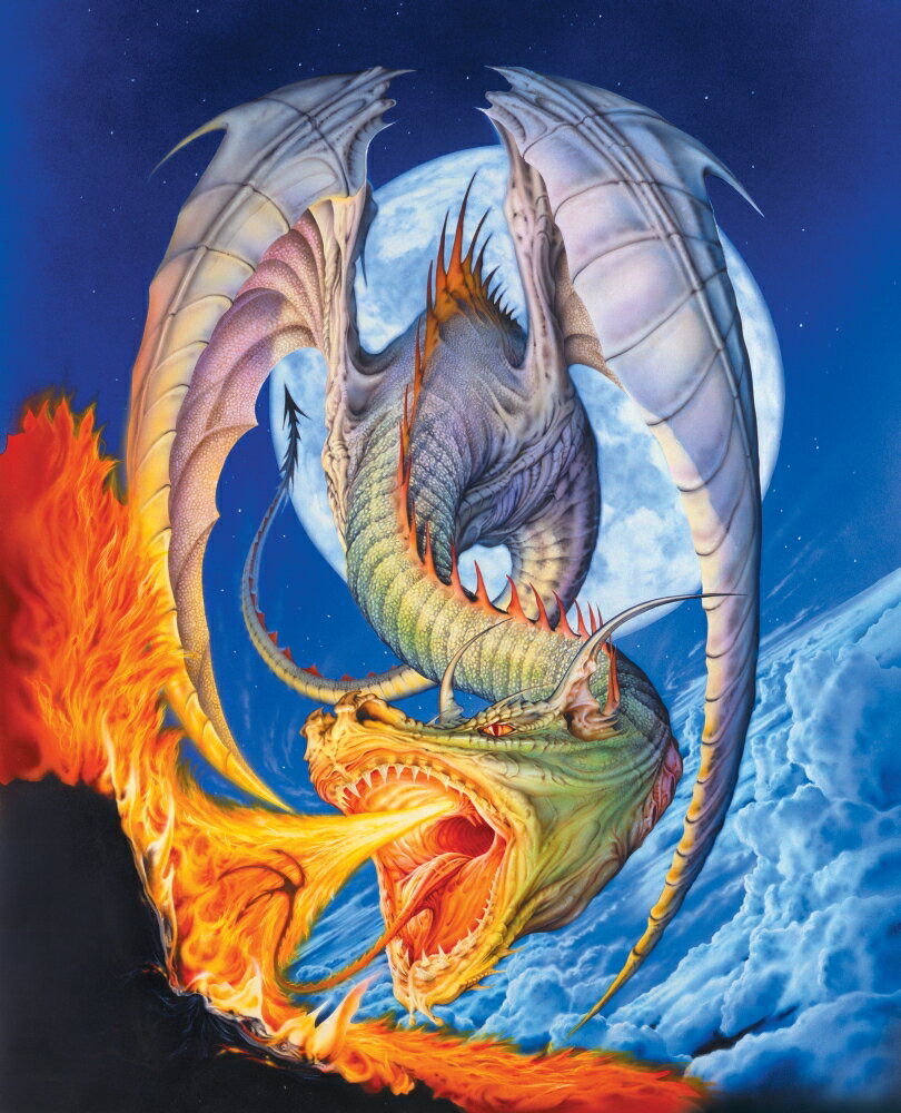 Posterazzi: Fire Moon Dragon Rolled Canvas Art - Robin Koni (22 x 28 ...