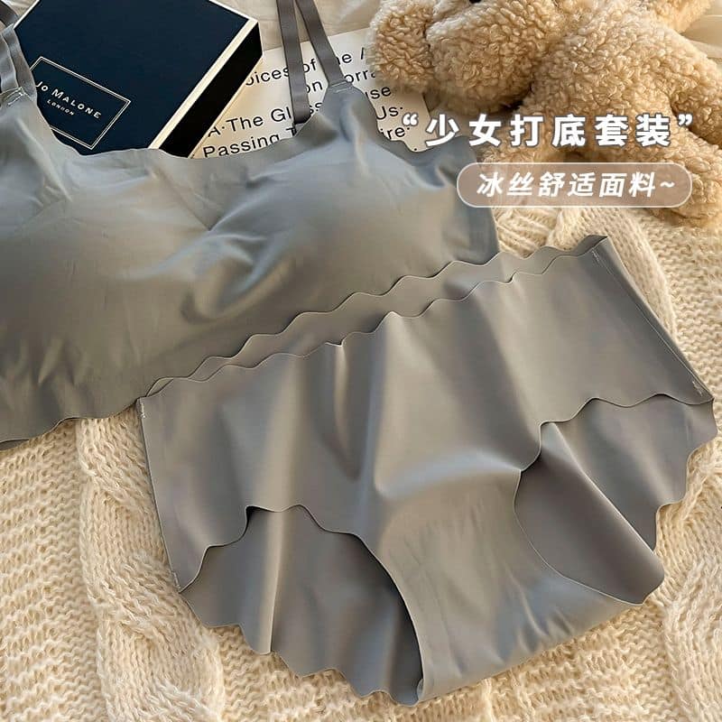 適合夏天穿的 冰絲無鋼圈成套內衣組