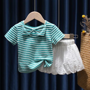 女童夏季套裝2021新款兒童裝韓版網紅夏裝女寶寶兩件套洋氣衣服