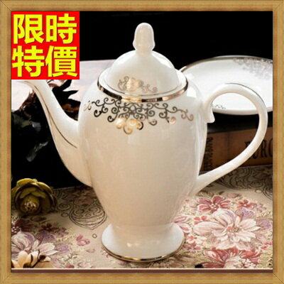 下午茶茶具含茶壺咖啡杯組合-6人高端大氣黃金鑲邊正品骨瓷茶具69g60【獨家進口】【米蘭精品】