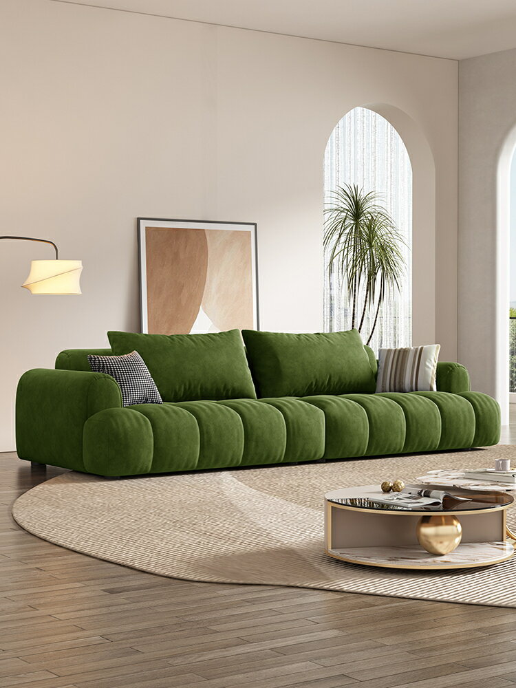 優樂悅~科技布沙發客廳家具組合小戶型免洗布藝簡約現代直排抗菌乳膠沙發