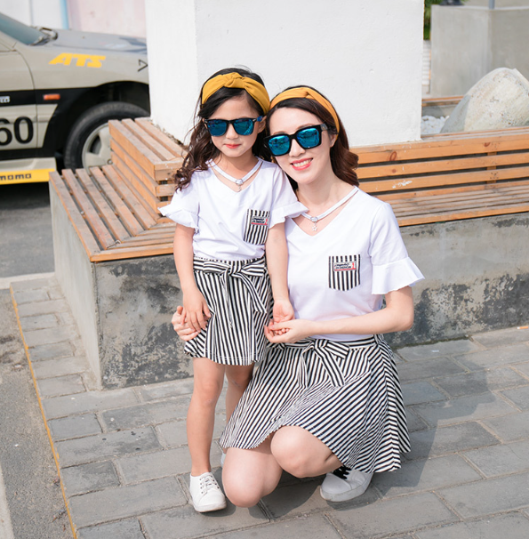 親子裝 親子套裝 短袖T恤+褲子 母女裝 全家福 櫻桃嚴選 純棉t恤+褲裙 一家三口 一 家四口 全家裝 情侶裝 6