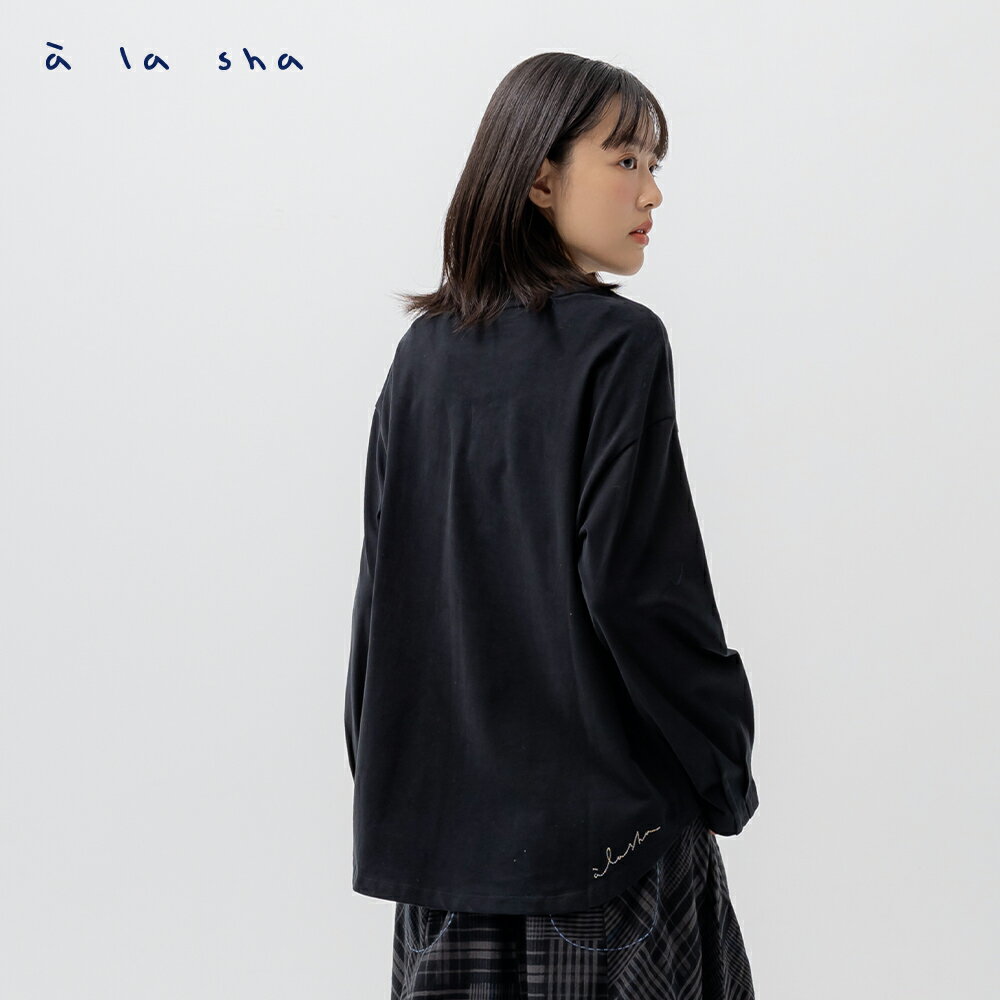 a la sha 刷毛百搭長袖棉上衣
