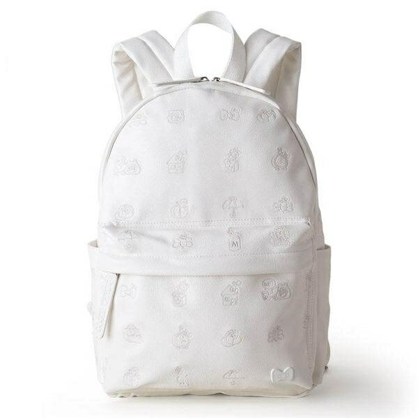 【震撼精品百貨】Hello Kitty 凱蒂貓 HELLO KITTY純白邂逅系列PU皮革刺繡鑲飾後揹包 震撼日式精品百貨