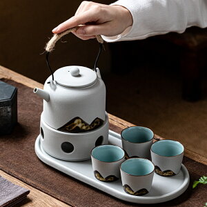 遠山煮提樑茶壺功夫茶具套裝家用簡約陶瓷茶盤暖茶泡茶日式幹泡盤