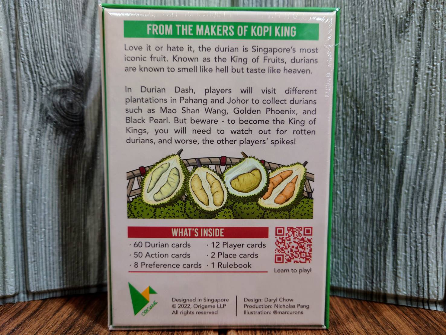 【桌遊侍】亂搶榴槤 國際版 附繁中說明書《免運.再送充足牌套》正版實體店面快速出貨 榴槤.新加坡桌遊.派對遊戲.輕策 2