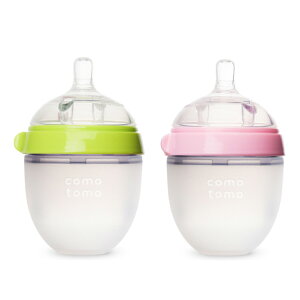 美國Comotomo 矽膠奶瓶 150ml (綠色/粉色)