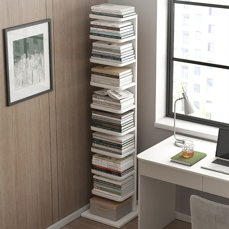 置物櫃 置物架 隱形書架落地靠墻客廳置物架簡易網紅書墻角學生小型書本收納架
