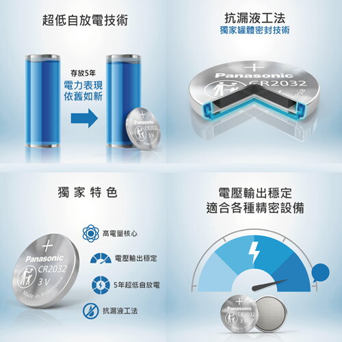 PANASONIC 鋰紐扣電池CR-2032/2016/2025【愛買】 2