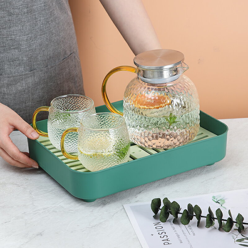 小型茶盤茶具家用託盤茶托現代套裝簡約桌面儲水式茶海幹泡瀝水盤