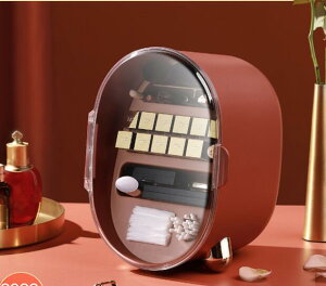 輕奢桌面口紅收納盒防塵大容量梳妝台眼影粉餅置物架化妝品整理箱【摩可美家】