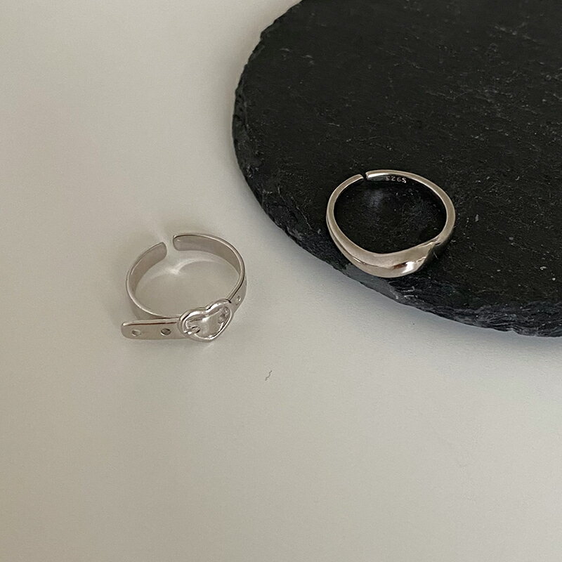 925純銀皮帶戒指女冷淡風莫比烏斯環食指戒男潮土酷個性蹦迪指環 1